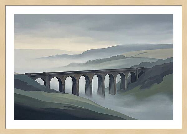Old Brick Viaduct In Mist