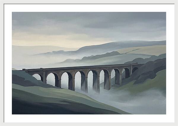 Old Brick Viaduct In Mist