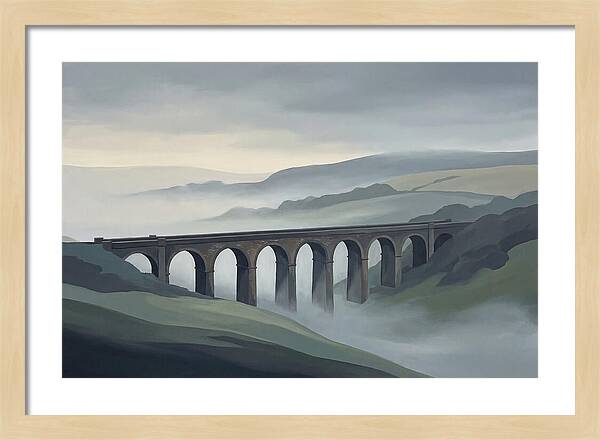 Old Brick Viaduct In Mist