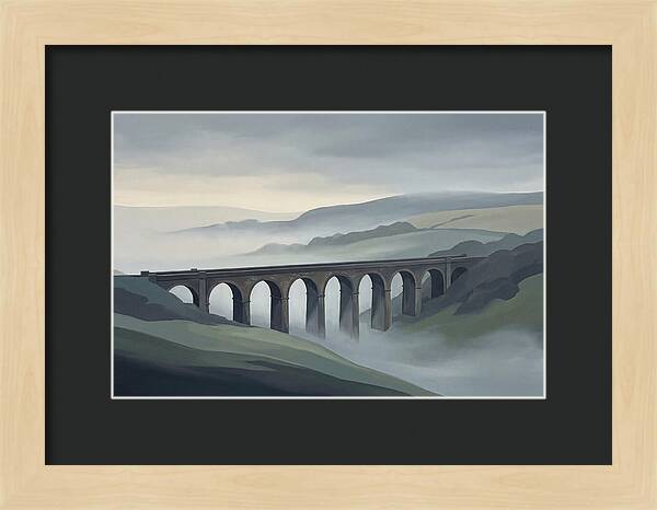 Old Brick Viaduct In Mist