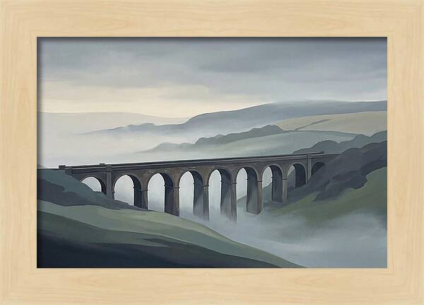 Old Brick Viaduct In Mist