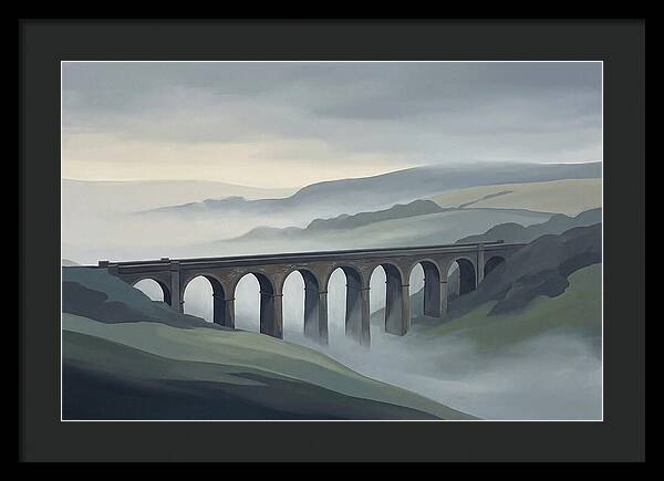 Old Brick Viaduct In Mist