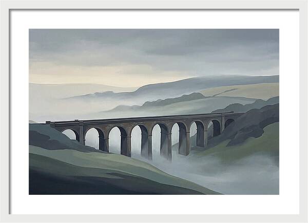 Old Brick Viaduct In Mist