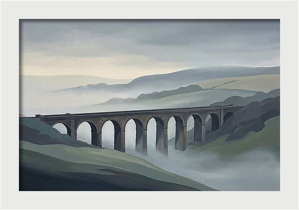 Old Brick Viaduct In Mist