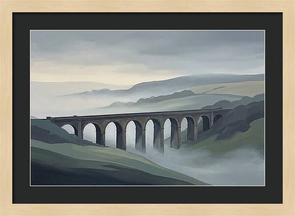 Old Brick Viaduct In Mist