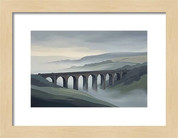 Old Brick Viaduct In Mist