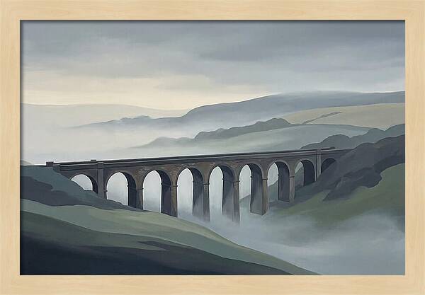 Old Brick Viaduct In Mist
