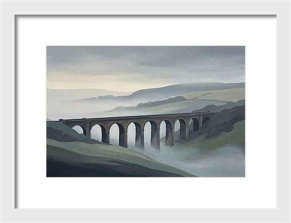 Old Brick Viaduct In Mist