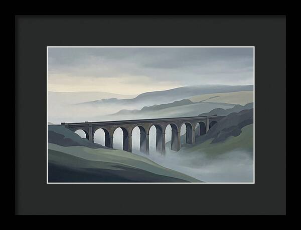 Old Brick Viaduct In Mist
