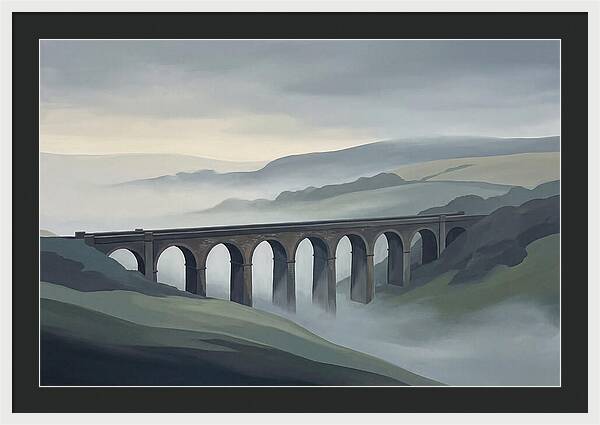 Old Brick Viaduct In Mist