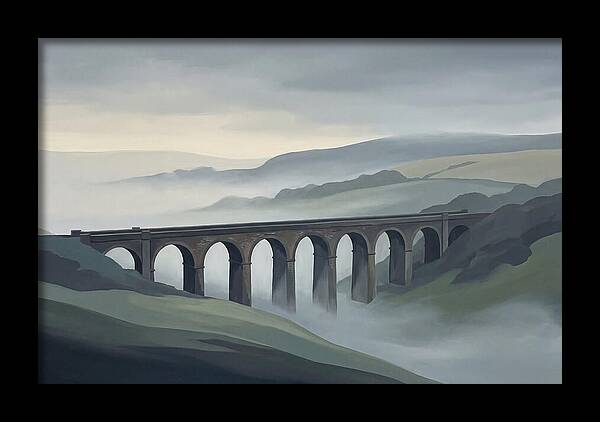 Old Brick Viaduct In Mist