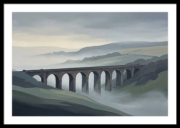 Old Brick Viaduct In Mist