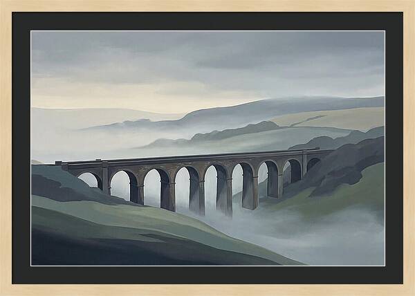 Old Brick Viaduct In Mist