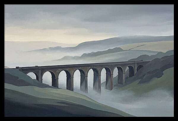 Old Brick Viaduct In Mist