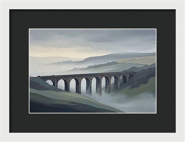 Old Brick Viaduct In Mist