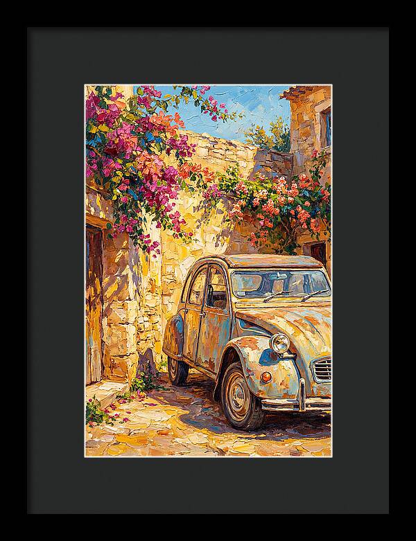 Old Car Amidst Bougainvillea