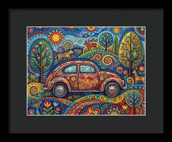Old Car In A Vibrant Landscape