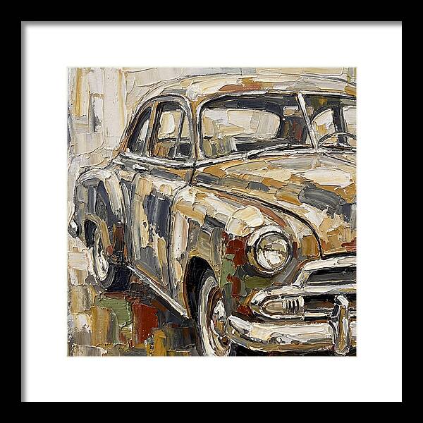 Old Car In Palette Knife Style