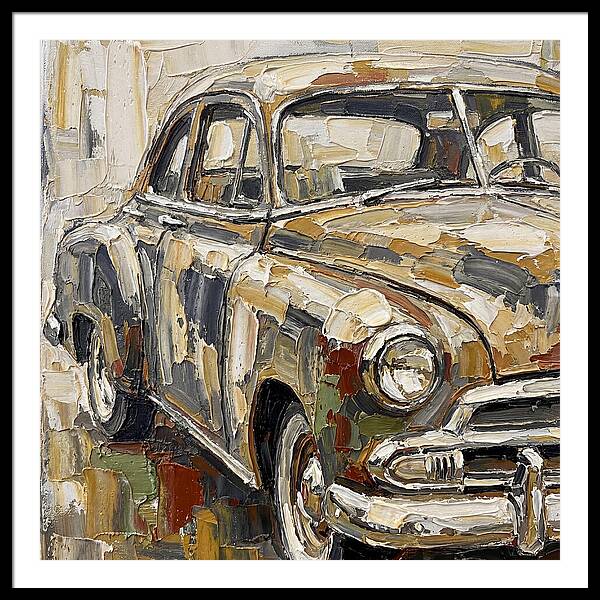 Old Car In Palette Knife Style