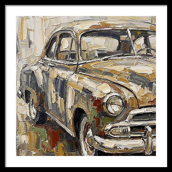 Old Car In Palette Knife Style