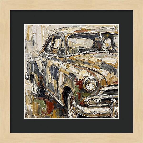 Old Car In Palette Knife Style