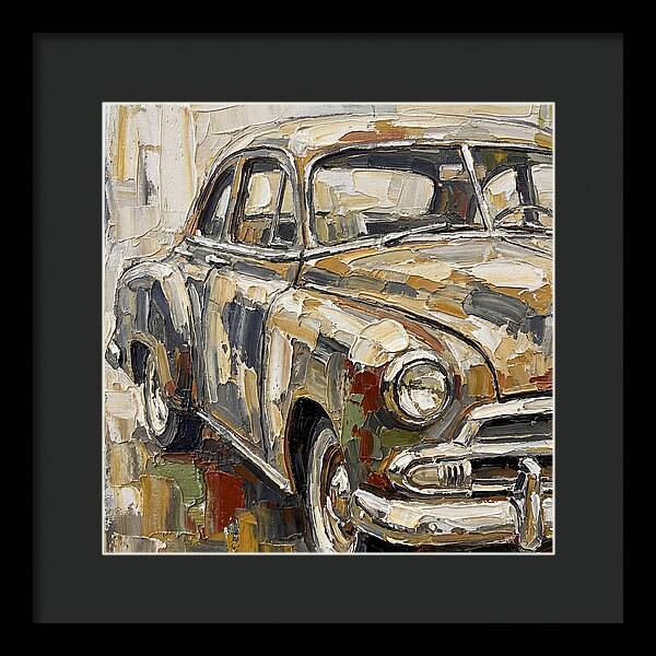 Old Car In Palette Knife Style
