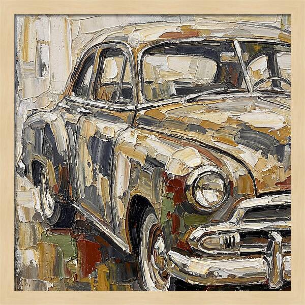 Old Car In Palette Knife Style