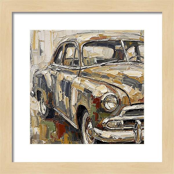 Old Car In Palette Knife Style