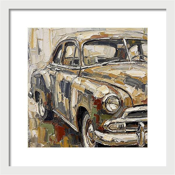 Old Car In Palette Knife Style