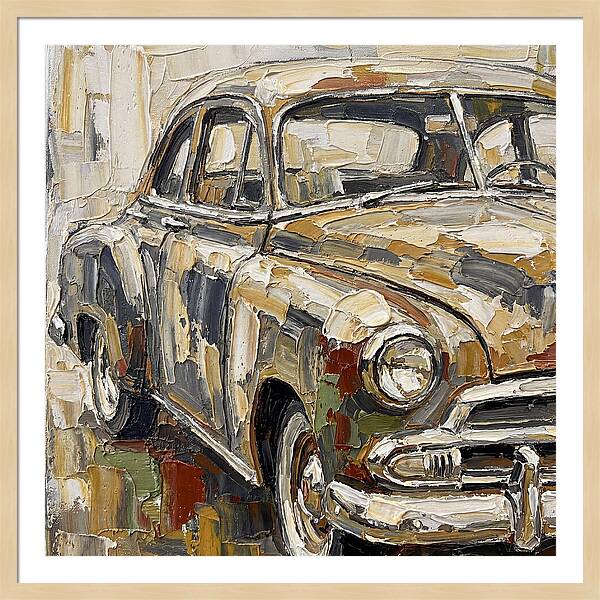 Old Car In Palette Knife Style