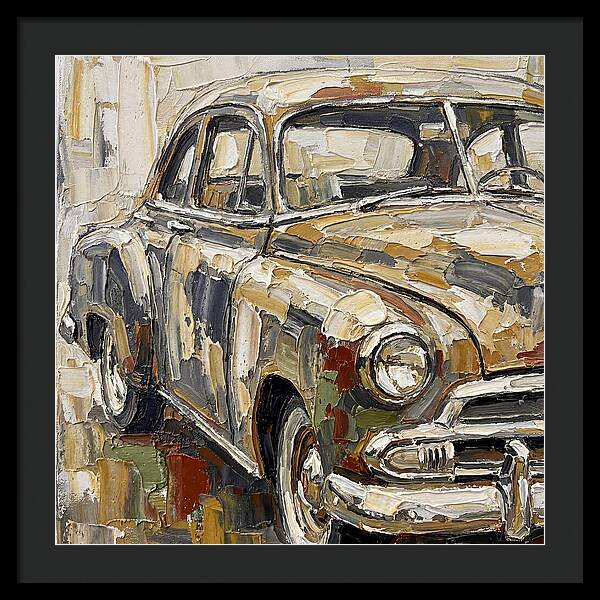 Old Car In Palette Knife Style