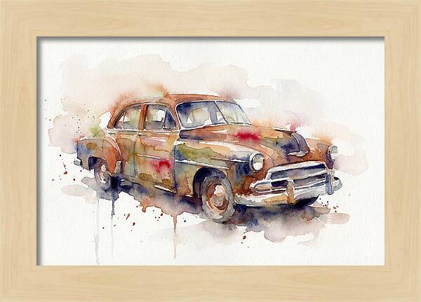 Old Car In Watercolor