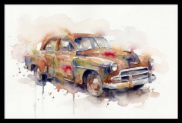 Old Car In Watercolor