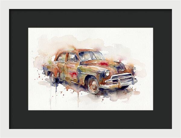 Old Car In Watercolor