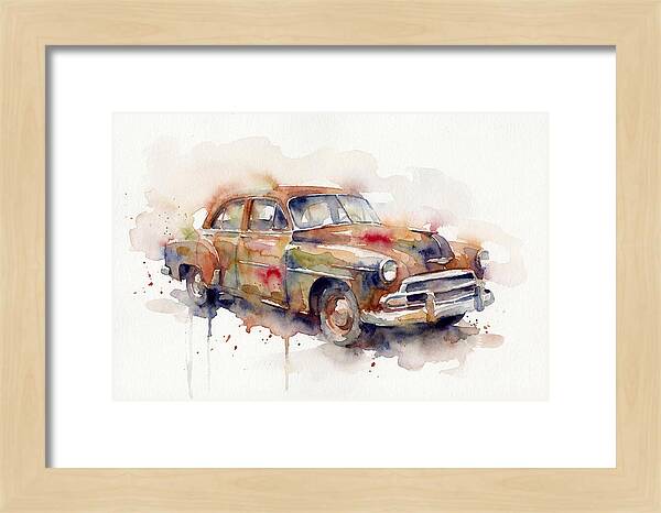 Old Car In Watercolor