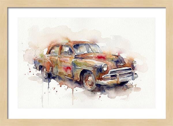 Old Car In Watercolor