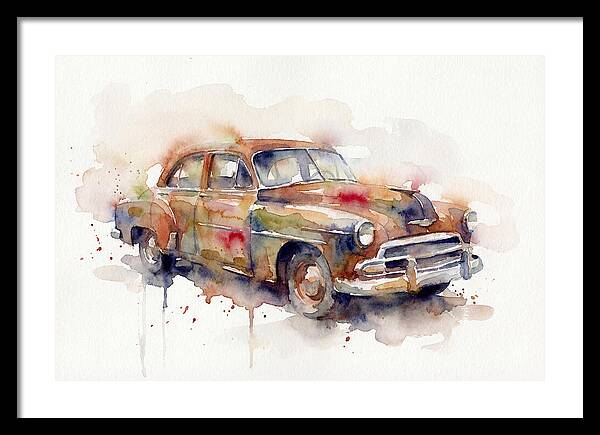 Old Car In Watercolor