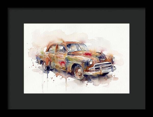 Old Car In Watercolor