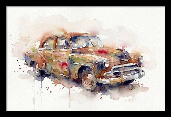 Old Car In Watercolor
