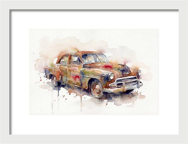 Old Car In Watercolor