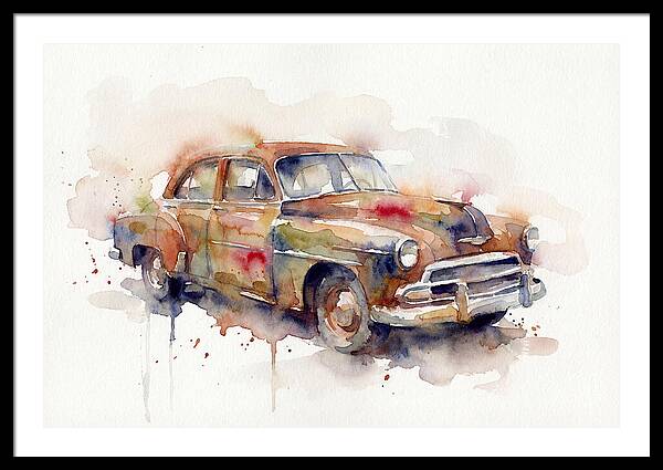 Old Car In Watercolor
