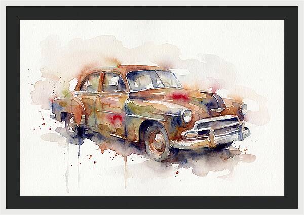 Old Car In Watercolor