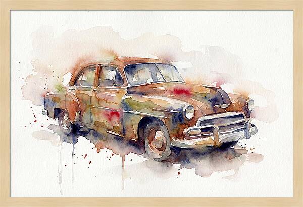Old Car In Watercolor