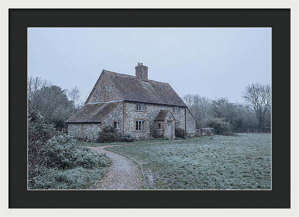Old Cottage In Misty Landscape