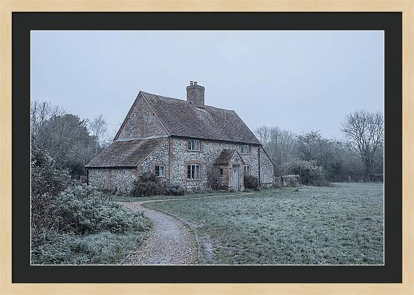 Old Cottage In Misty Landscape