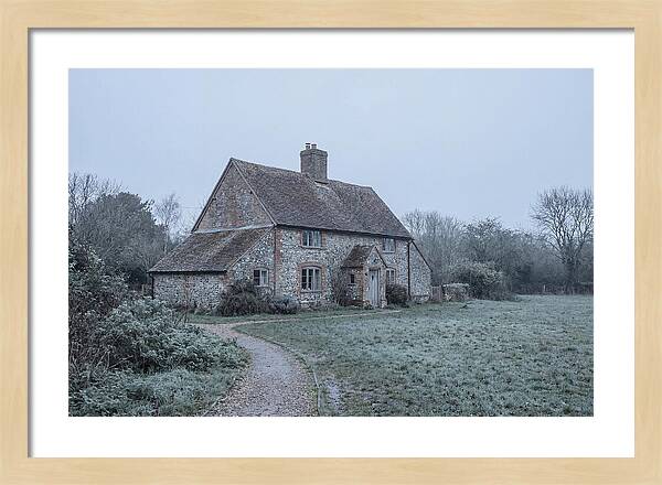 Old Cottage In Misty Landscape
