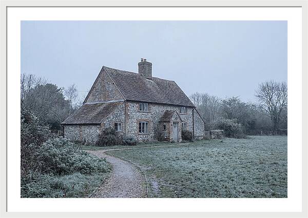 Old Cottage In Misty Landscape