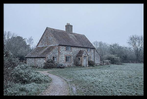 Old Cottage In Misty Landscape