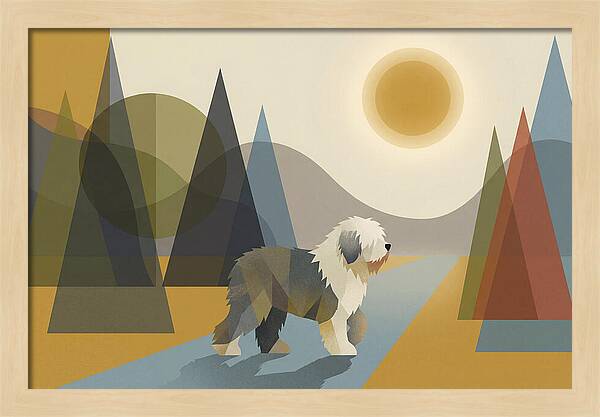 Old English Sheepdog In Nature