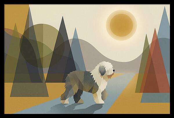 Old English Sheepdog In Nature